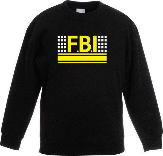 Politie FBI logo zwarte sweater voor jongens en meisjes - Geheim agent verkleedkleding 98/104
