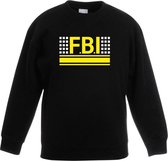 Politie FBI logo sweater zwart voor kinderen 12-13 jaar (152/164)