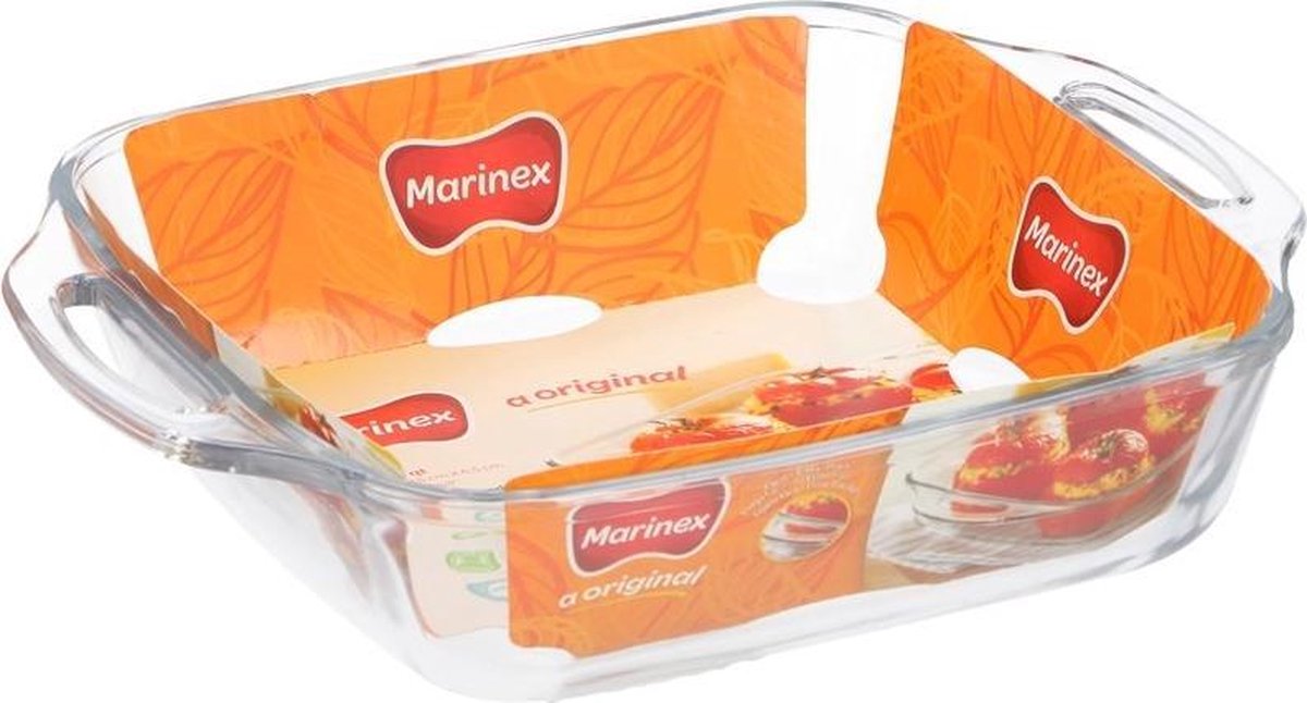 Marinex Ovenschaal van borosilicaat glas - rechthoek - 2.5 Liter - 29 x 24 x 6 cm - serveerschaal