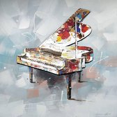 Schilderij - Handgeschilderd - Piano 100x100cm