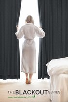 Larson - Luxe Hotel Serie Blackout Gordijn - Visgraat motief - Haken - Donkergrijs - 150 x 250 cm - Verduisterend & kant en klaar