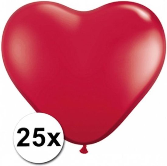 Ballons coeurs rouges - 25 pièces - 25cm - Coeurs - Coeur - Ballon - Ballons  -... | bol.com