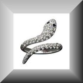 Prachtige slangenring van echt zilver met CZ