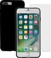 MP Case glasfolie tempered screen protector gehard glas voor Apple iPhone 7 / 8 Plus + Gratis dark TPU case hoesje voor Apple iPhone 8 Plus