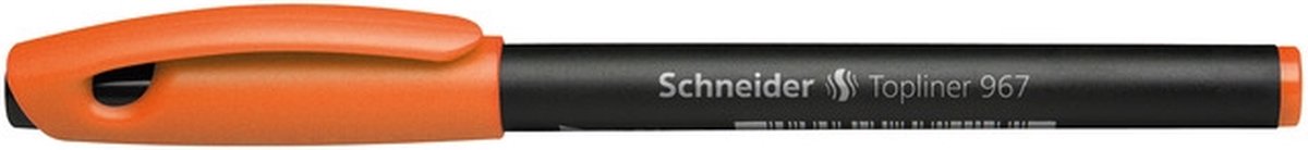 fineliner Schneider Topliner 967 0,4mm oranje doos met 10 stuks