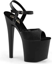 Pleaser Sandaal met enkelband, Paaldans schoenen -35 Shoes- TABOO-709 Paaldans schoenen Zwart
