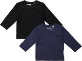 Dirkje Unisex Shirts Lange Mouwen (2stuks) Blauw en Zwart - Maat 74