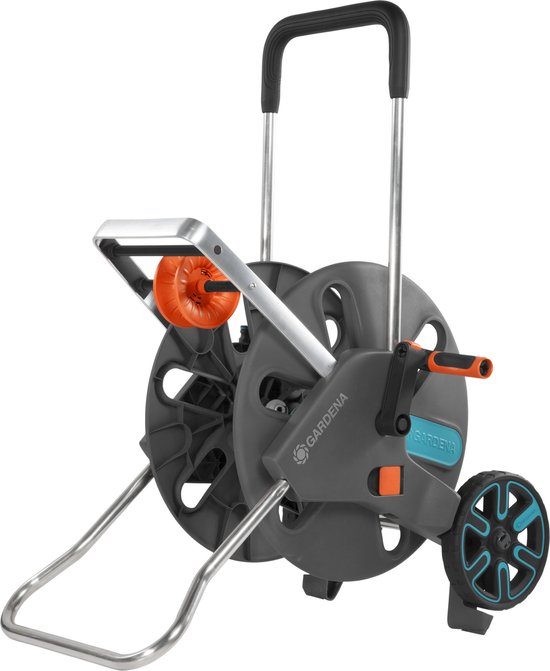 GARDENA CleverRoll L Easy Slangwagen 100 m capaciteit, ruimtebesparend, ergonomische slinger, NoDrip, wandslangenbox