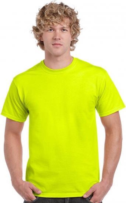 Neon geel kleurige t shirts L