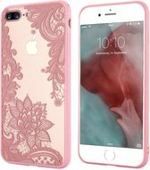 Luxe Back Cover voor Apple iPhone 7 Plus - iPhone 8 Plus - Bloemen - Flowers - Hoogwaardig Hard Case Hoesje - Roze