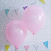 Ginger Ray Pick & Mix 'Happy Birthday' verjaardag ballon Ø 28 cm - Baby roze - Set-10
