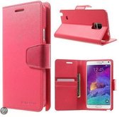 Goospery Sonata Leather case hoesje Samsung Galaxy Note 4 donker roze