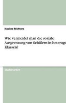 Wie Vermeidet Man Die Soziale Ausgrenzung Von Schulern in Heterogenen Klassen?