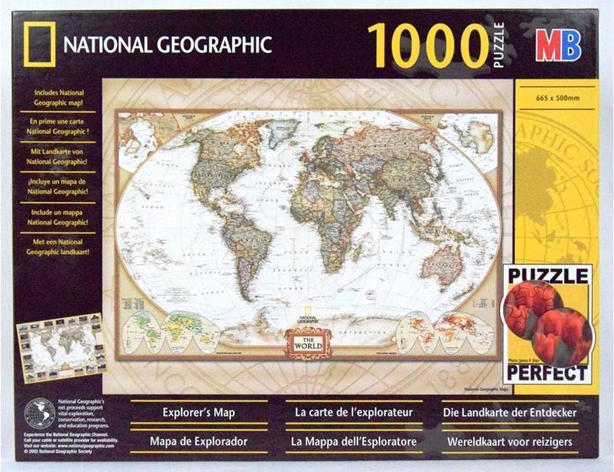 National Geographic puzzel Wereldkaart voor reizigers | bol.com