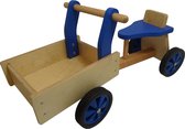Bol.com Playwood - Houten bakfiets blauw met 4 wielen aanbieding