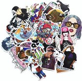 Stoere sticker mix HipHop stijl - 48 stuks voor laptop, skateboard