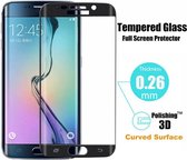 Samsung Galaxy S6 Edge Echt Glas Full Coverage Tempered Glass 3D Design Volledig Scherm Bescherming ( Ook de randen) Zwart