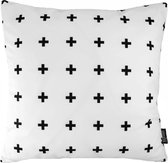 Swiss Cross Kussenhoes | Katoen/Polyester | 45 x 45 cm | Zwart-Wit