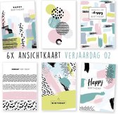 Kimago.nl - wenskaarten - kaartenset - ansichtkaarten - Verjaardag 02 - 6 stuks