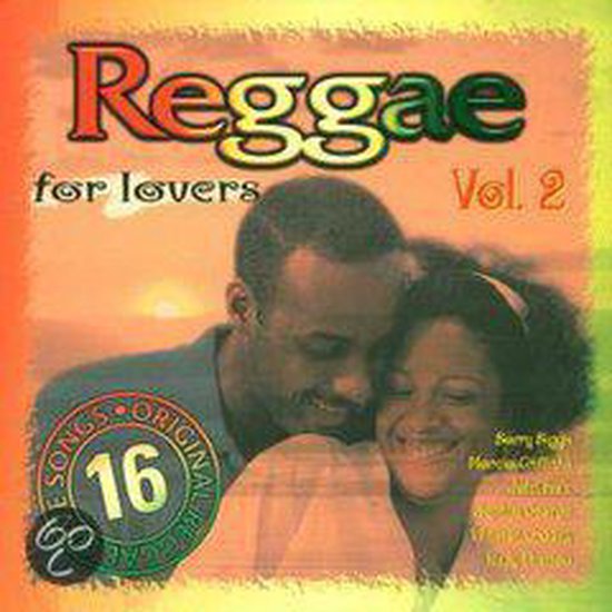 Reggae for Lovers Vol. 2 albumhoes met een stel dat elkaar omhelst met zonsondergang op de achtergrond.