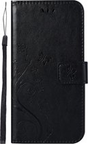 Shop4 - Samsung Galaxy A10 Hoesje - Wallet Case Vlinder Patroon Zwart