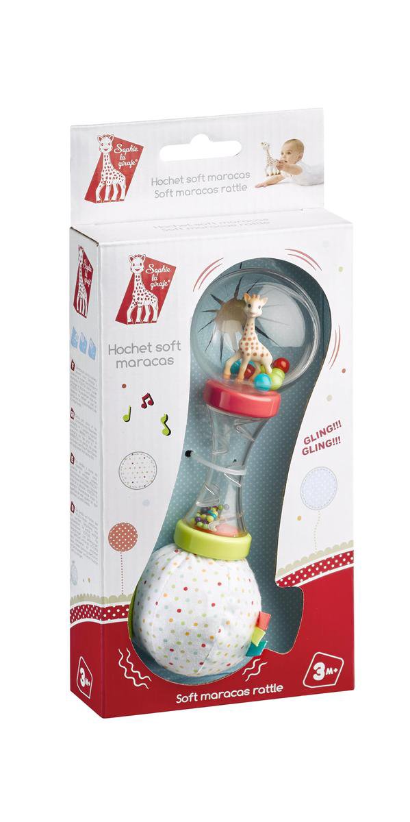 Sophie de giraf Zachte Maracas Rammelaar - Babyspeelgoed - Kraamcadeau - Babyshower cadeau - In wit/rode geschenkdoos - Vanaf 3 maanden - 6x6x17 cm — afbeelding 5
