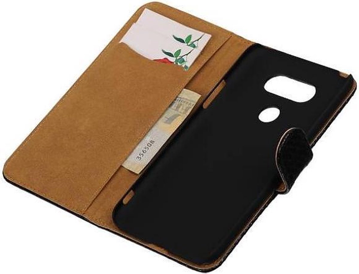 Snake Bookstyle Wallet Case Hoesje - Geschikt voor LG G5 Zwart