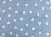 Lorena Canals Vloerkleed Licht Blauw/Witte Stippen - 160x120 cm