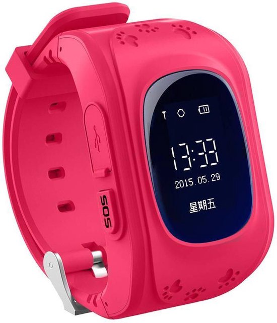 Q50 Horloge met GPS Tracker voor kinderen Roze bol
