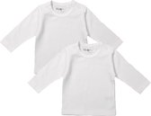 Dirkje Unisex Shirts Lange Mouwen (2stuks) Wit - Maat 80