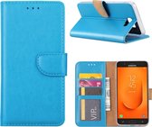 Xssive Hoesje voor Samsung Galaxy J7 Prime 2 - Book Case - geschikt voor 3 pasjes - Turquoise