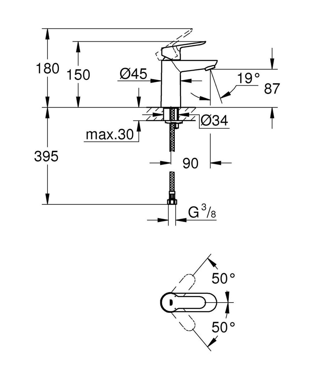 Mitigeur lavabo encastrable GROHE BAUEDGE ⋆ Société Brico Bouhlel