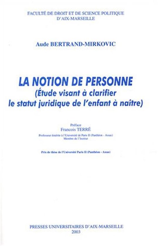 Hors collection - La notion de personne - cover