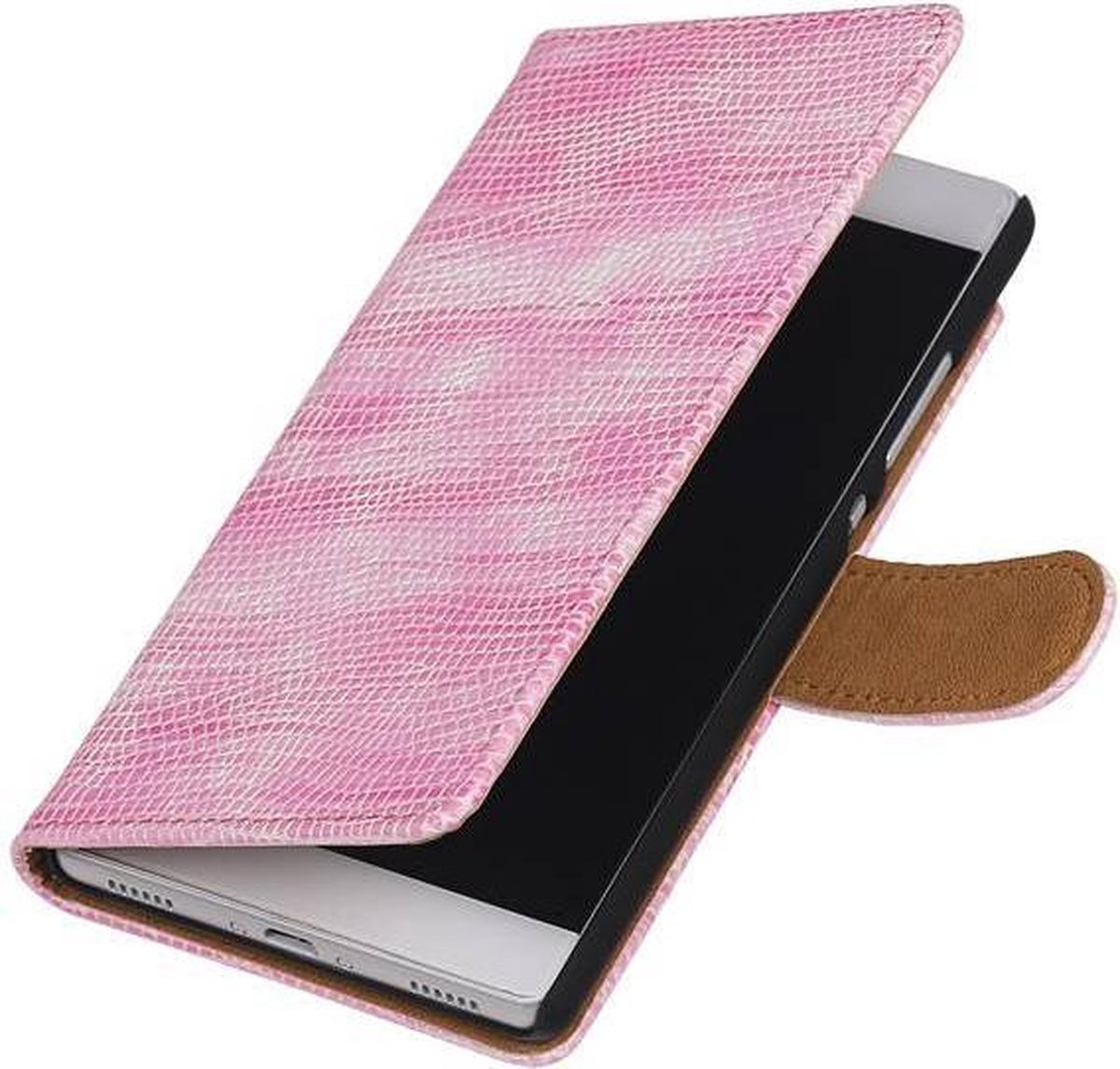 Huawei P8 Bookstyle Wallet Hoesje Mini Slang Roze - Cover Case Hoes