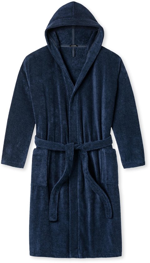 Schiesser Heren Badmantel - Navy - Maat L