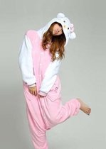KIMU onesie Hello Kitty kinder pakje - maat 110-116 - jumpsuit pyama - Roze