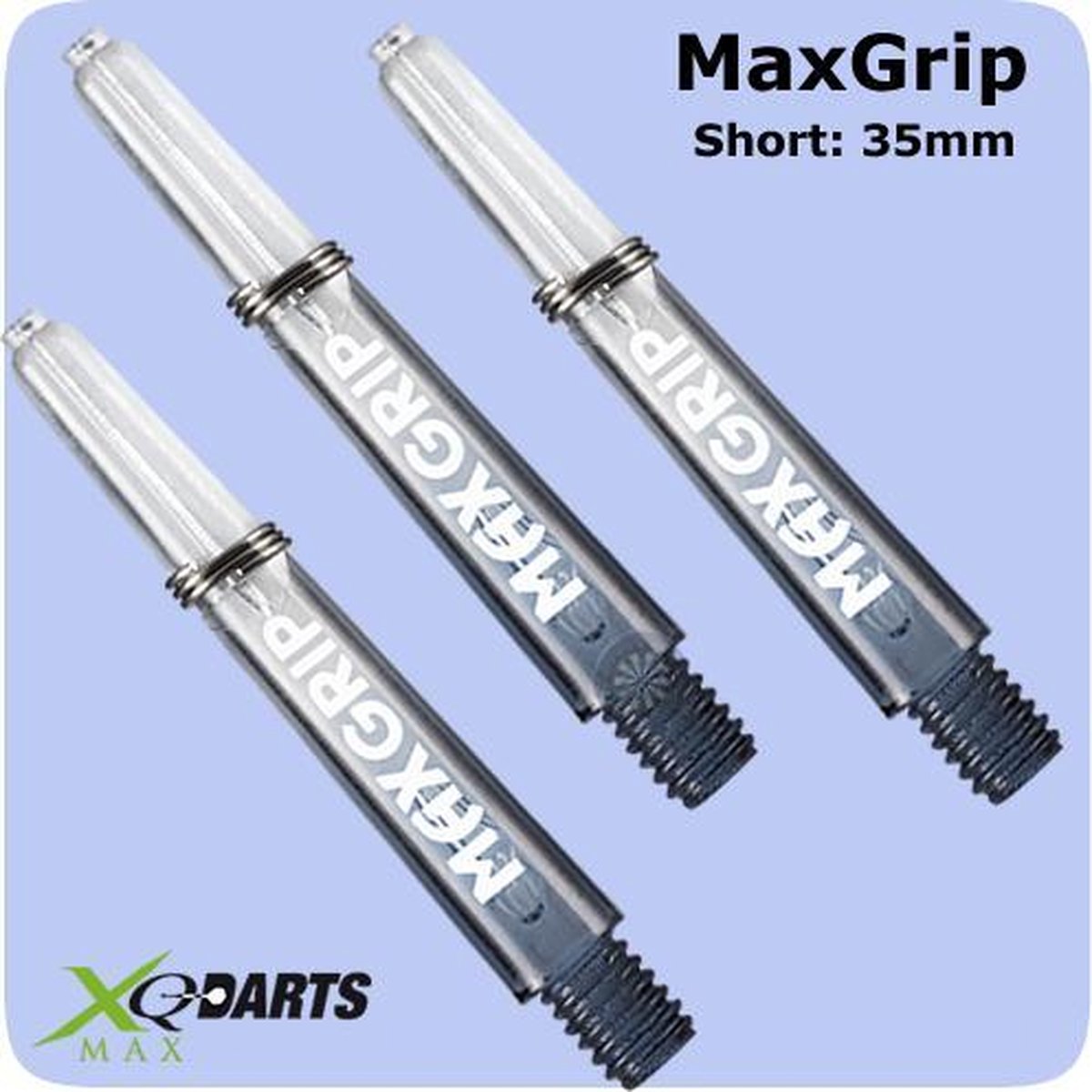 Dragon darts - Maxgrip - 5 sets (15 stuks) - dart shafts - zwart-doorzichtig - darts shafts - short