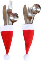 Kerstmuts bestekhouder - Pochet Kerst - Kerstdecoratie - Beste koop - 10 voor 10 euro - Kerstcadeau