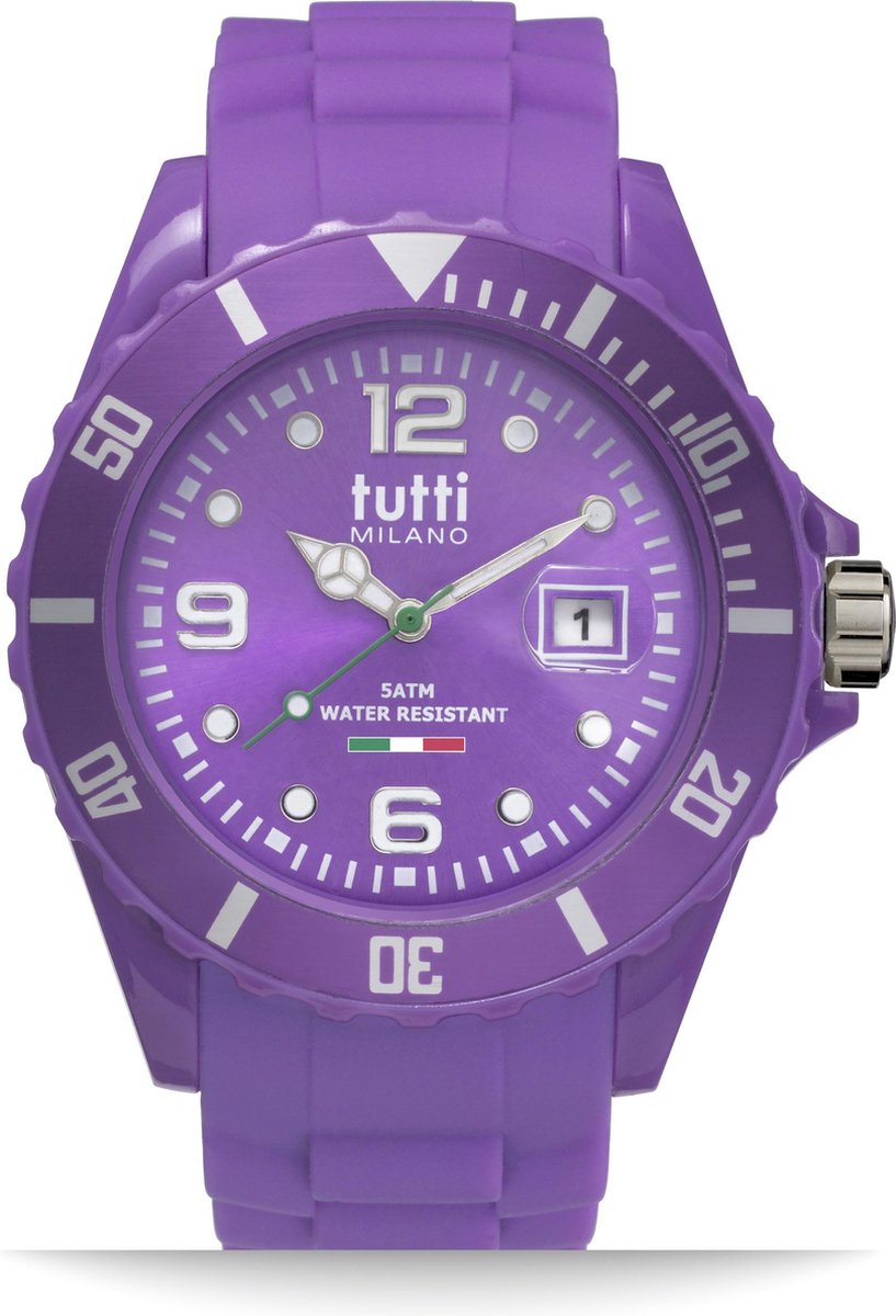 Tutti Milano TM002PU- Horloge - 42.5 mm - Paars - Collectie Pigmento