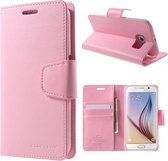 Goospery Sonata Leather hoes Samsung Galaxy S6 Edge licht roze