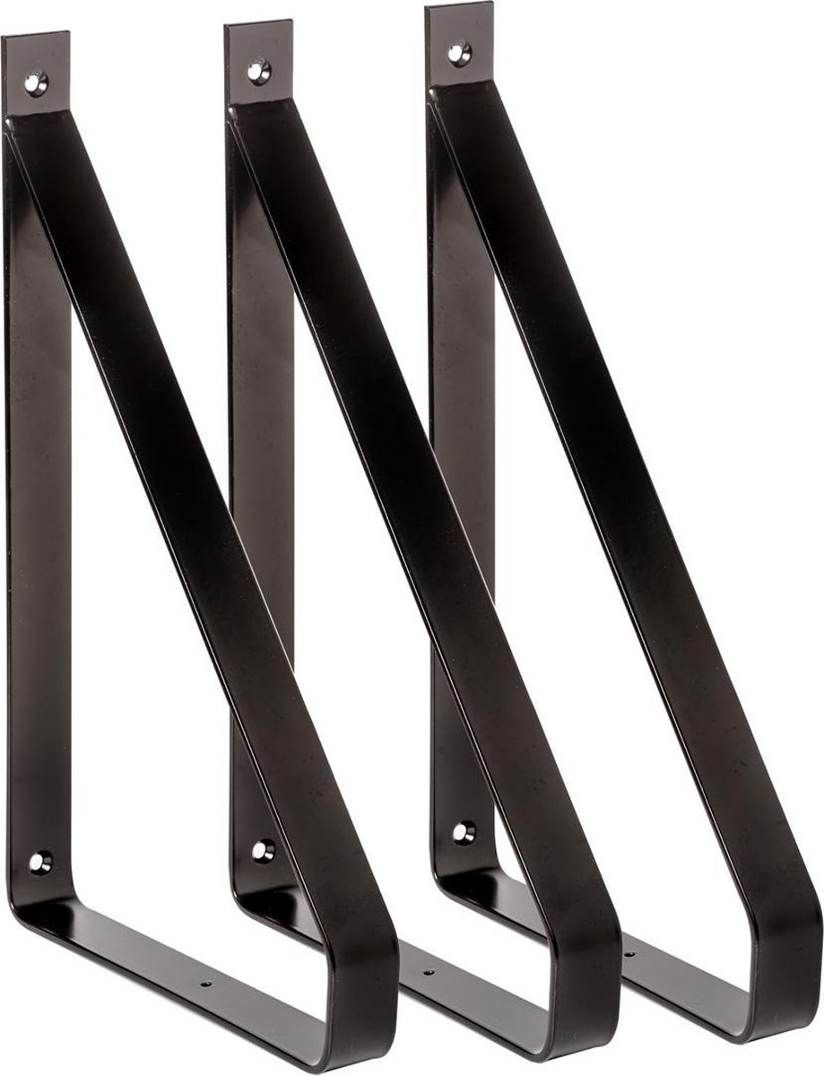 Industriële Plankdragers "Kiruna"- Staal - Mat Zwart - 3 cm x 15.5cm x 30  cm voor... | bol.com