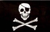 piraten vlag, vlag piraat met doodshoofd 90 x 150