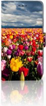 Hoesje Geschikt voor iPhone XR met ruimte voor pasjes Tulpen