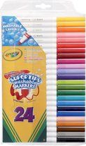 Crayola - Supertips - 24 Wasbare Viltstiften - Dunne en dikke lijnen - Diverse Kleuren