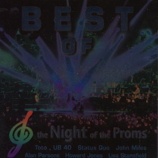 CD hoes met tekst 'BEST OF the Night of the Proms' en artiesten als Toto, UB 40, Status Quo.