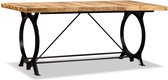 Eettafel 180 cm massief ruw mangohout (incl. vloerviltjes)