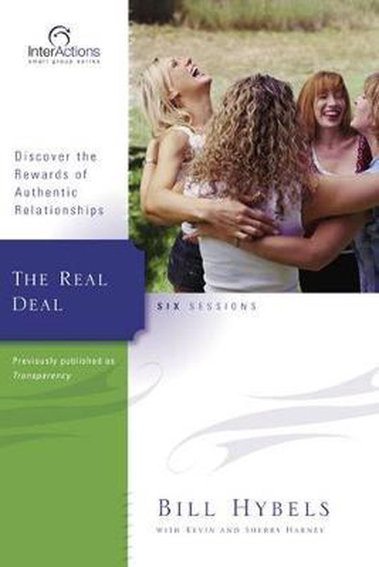 Drie lachende vrouwen omhelzen elkaar buiten, met de tekst 'Discover the Rewards of Authentic Relationships' en 'The Real Deal'.
