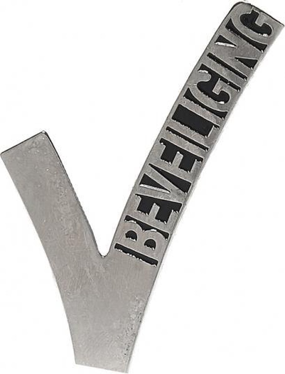 Beveiligings embleem metaal 6,5 cm