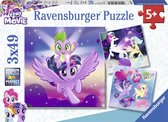 Ravensburger puzzel My Little Pony Avonturen met de pony's - Drie puzzels van 49 stukjes - kinderpuzzel
