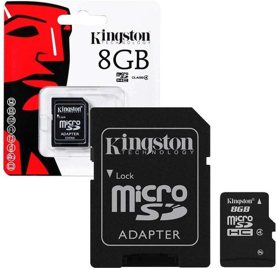 Carte Micro SD Kingston 8 Go Classe 4 + Adaptateur SD | bol.com